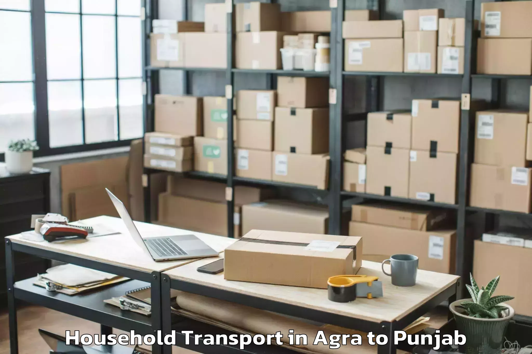 Reliable Agra to Gna University Phagwara Household Transport